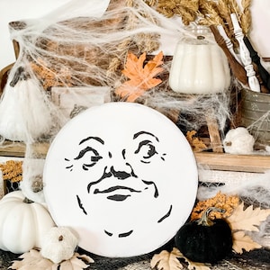 Man In the moon sign, Halloween decor, Halloween sign, fall sign, Falloween, man in the moon, fall mantle, Halloween shelf, Halloween