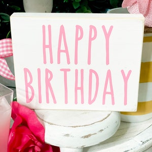 Birthday decor, happy birthday sign, farmhouse signs, birthday tiered tray, wood sign, birthday theme,  party decor