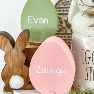 Easter decor, Easter egg, personalized Easter egg, Easter for kids, kids Easter decor, Easter basket decor, Easter tiered tray, farmhouse