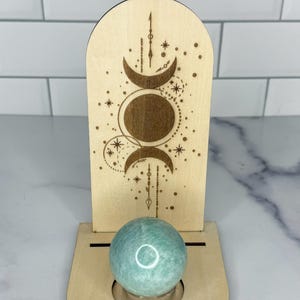 Triple Moon Tarot Card Display Stand, Tarot Card Holder, Altar Display, Altar Decor, Card of the Day, Oracle Card Holder, Tealight Holder