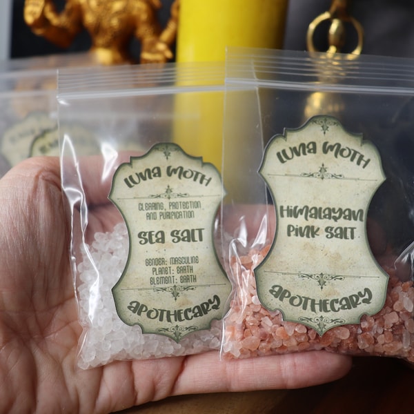 Witchcraft Salts in baggies, 1 ounce, magickal salts, salts for spells, salts for spellcasting