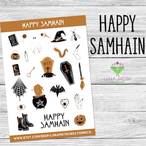 Happy Samhain Planner Stickers, Halloween stickers,  Witchy Planner Stickers, Samhain Stickers