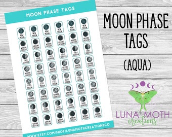 MINI Moon Phase Planner Stickers, Moon stickers,  Witchy Planner Stickers, Moon Phases stickers