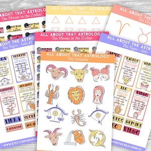 All About that Astrology Stickers LARGE Bundle Planner Stickers, Astrology Stickers, Element Stickers, Astrological Stickers