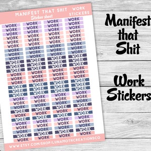 Work Header Stickers: Pink Purple Blue Planner Stickers