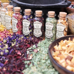 Witchcraft Herbs in Glass Vial, 20 mL Vials with herbs, Herb jars, Herbs by the Bottle, Apothecary herbs
