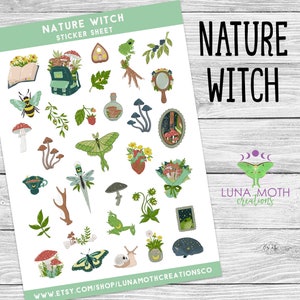 Nature Witch Planner Stickers, Book of Shadows Stickers,  Witchy Planner Stickers