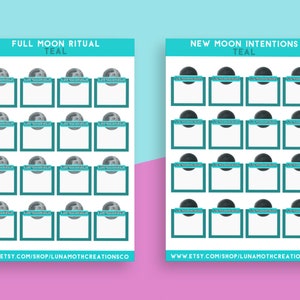 Moon Ritual Planner Stickers: New Moon Intentions, Book of Shadows