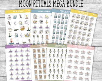 Moon Rituals Sticker Bundle: Tarot, Crystals, Journal