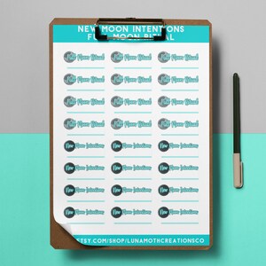 Lunar Planner Stickers: New Moon Intentions, Full Moon Rituals