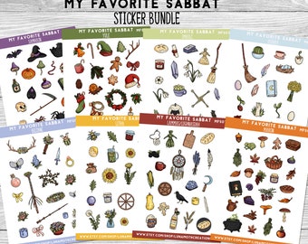 My Favorite Sabbat Planner Stickers, Mini Sabbat Stickers, Witch Sabbat Stickers, Book of Shadows Stickers, Witchcraft Stickers