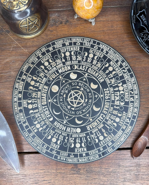 2026 Wheel of the Year As Above So Below Altar Tile Witch's Wheel of the Year, Moon Phase Calendar