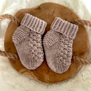 Chaussettes bébé tricotées pour bébés 0-3, 3-6 mois Marmor
