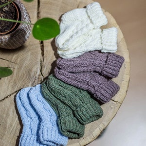 Babysocken gestrickt für Babys von 0-3 , 3-6 Monaten Bild 5