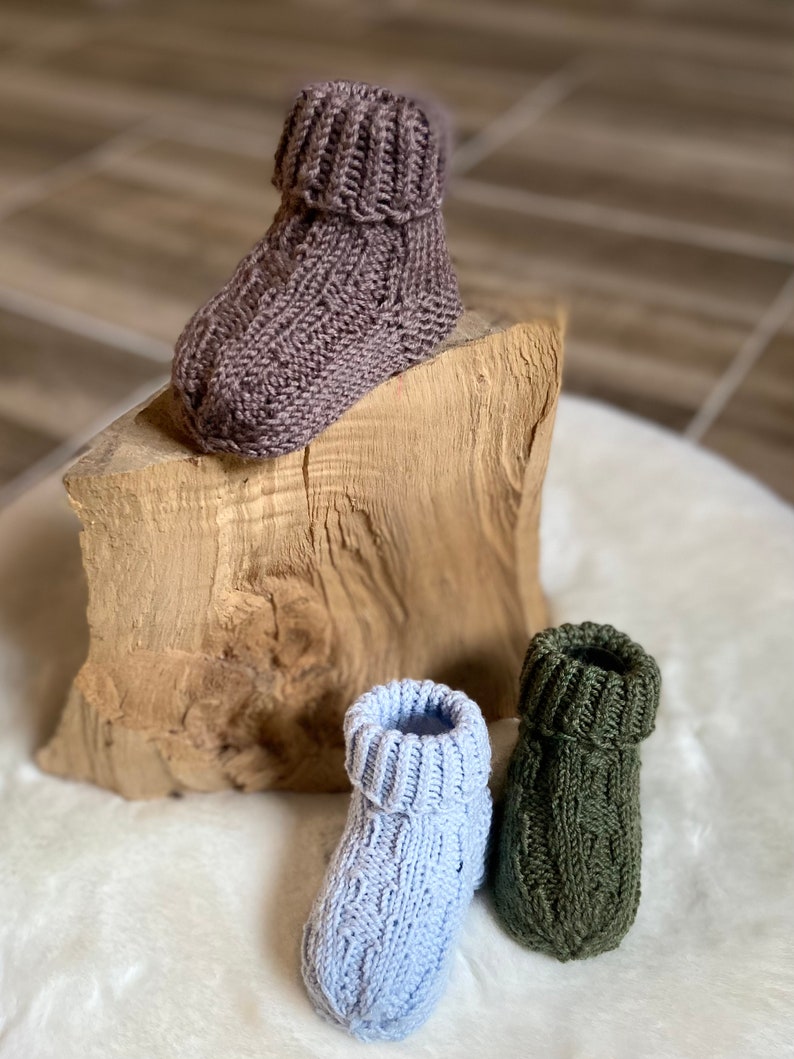 Babysocken gestrickt für Babys von 0-3 , 3-6 Monaten Bild 2