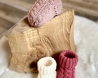 Knitted baby socks for babies aged 0-3, 3-6 months