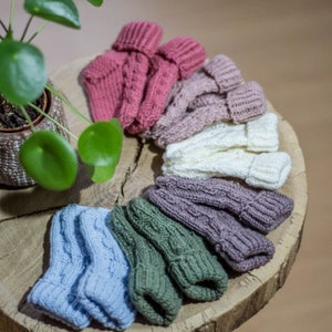 Babysocken gestrickt für Babys von 0-3 , 3-6 Monaten Bild 3