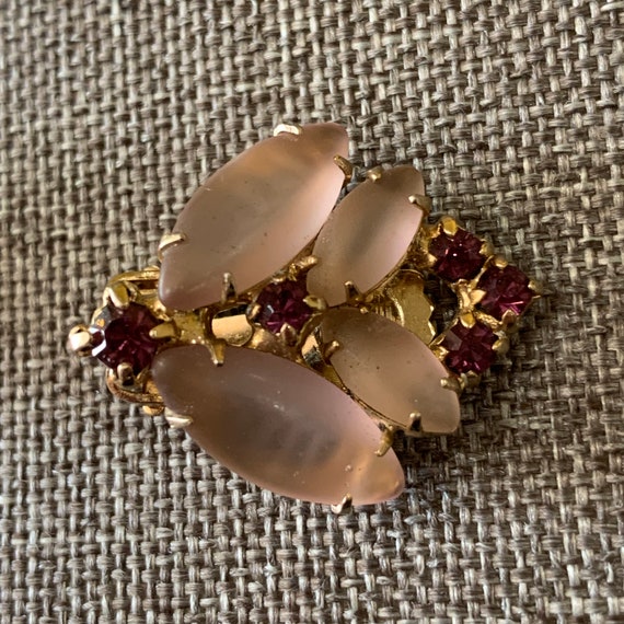Purple Glass Insect Flower Earrings-Purple Clip O… - image 3