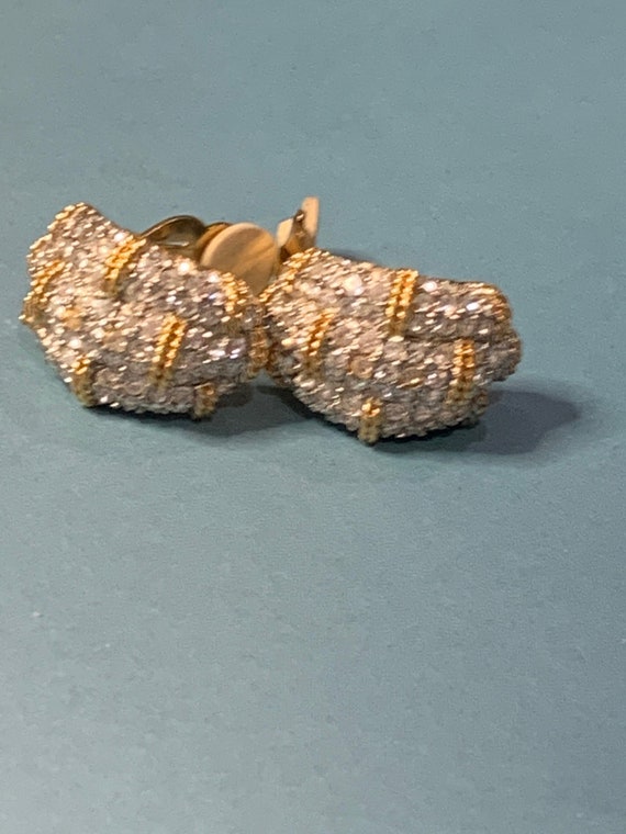 Vintage Swarovski Crystals Earrings- Clip On Swar… - image 3