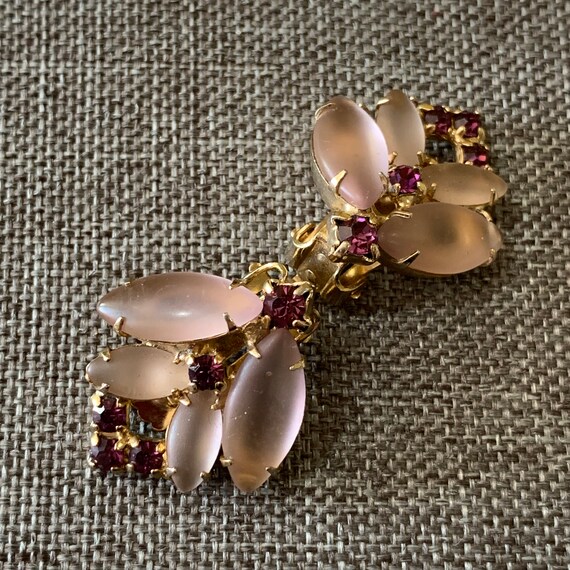 Purple Glass Insect Flower Earrings-Purple Clip O… - image 7
