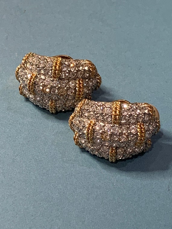 Vintage Swarovski Crystals Earrings- Clip On Swar… - image 7