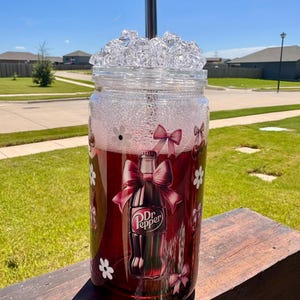Dr Pepper snow globe tumbler cherry soda