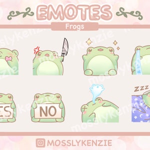 Frog Emote Pack | Twitch emote pack | Discord emote pack | Emoji | Frog emoji | Frog emote | Twitch emoji | Discord emoji |