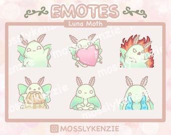 Luna Moth Discord Emoji Pack | Twitch Emoji Pack | Discord Emoji | Twitch Emoji |