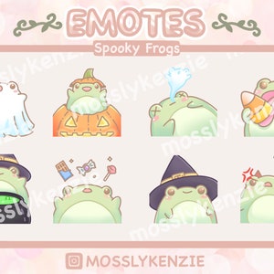Pacchetto emote rana di Halloween / Emote Twitch / Emote Discord / Emoji / Pacchetto Emoji rana