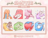 Worm on a String twitch emote pack / discord emote pack, twitch sub emotes, text emotes, chibi emote, cute emote