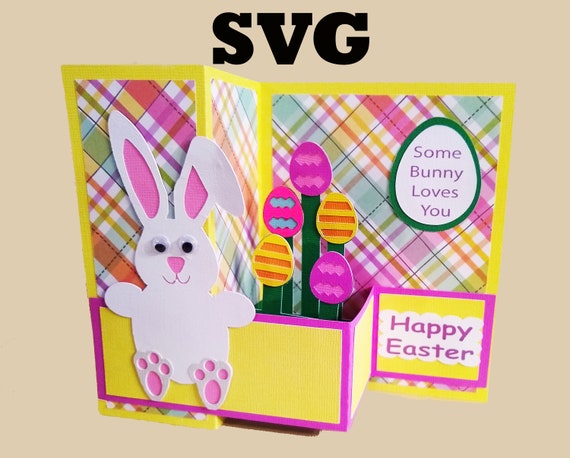 Svg Easter Bunny Card And Envelope For Cricut And Silhouette Etsy