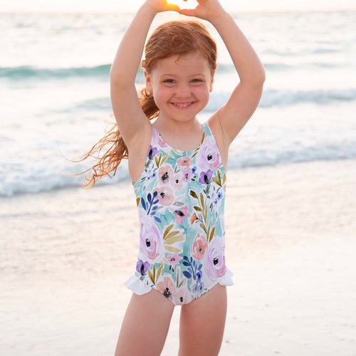 Three Piece Bathing Suit Girls Tie Dye Swimsuit - Etsy