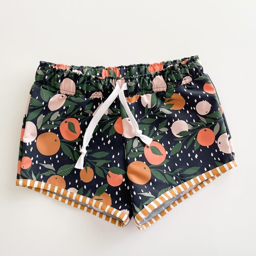 Boys Orange Board Shorts// Boys Swimsuit// Baby Boy Swim Etsy