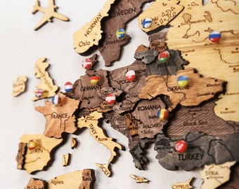 pics 3D World Map Wall Art Uk wall map etsy