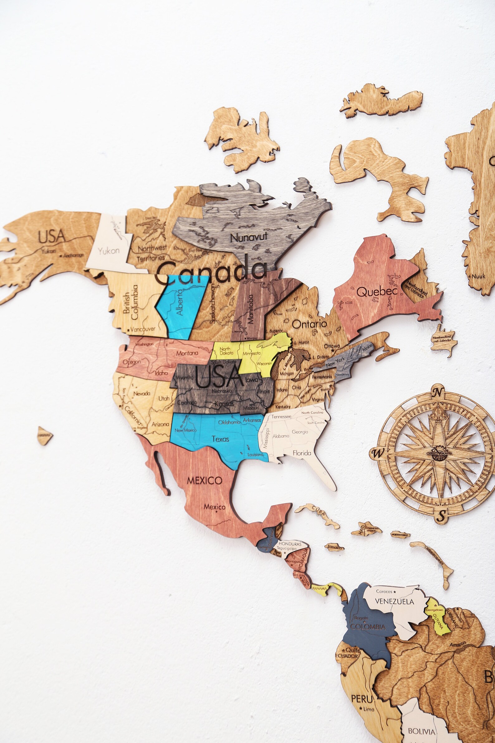 3D Wooden World Map Home Decor Gift Christmas Gift 5th Etsy