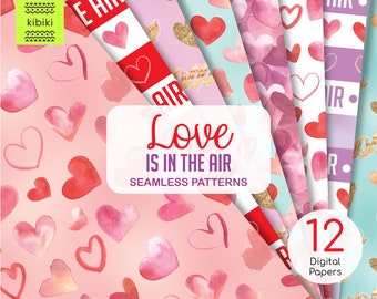 SOFORT DOWNLOAD - Nahtloses Muster, Valentine es, Galentine es, Love, Hearts, Valentine, Xoxo, Digital paper, digital paper pack, jpeg