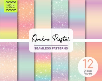 Rainbow pastel digital paper, pastel ombre wallpaper, pastel gradient, pastel rainbow paper, pink pastel background
