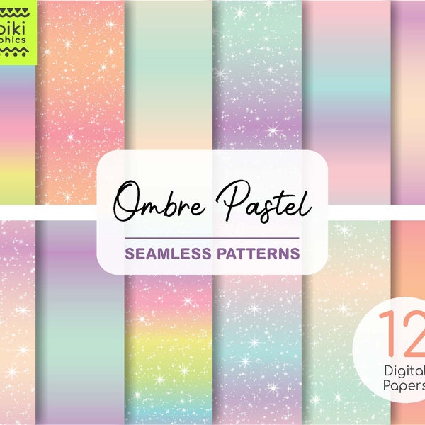 Rainbow pastel digital paper, pastel ombre wallpaper, pastel gradient, pastel rainbow paper, pink pastel background