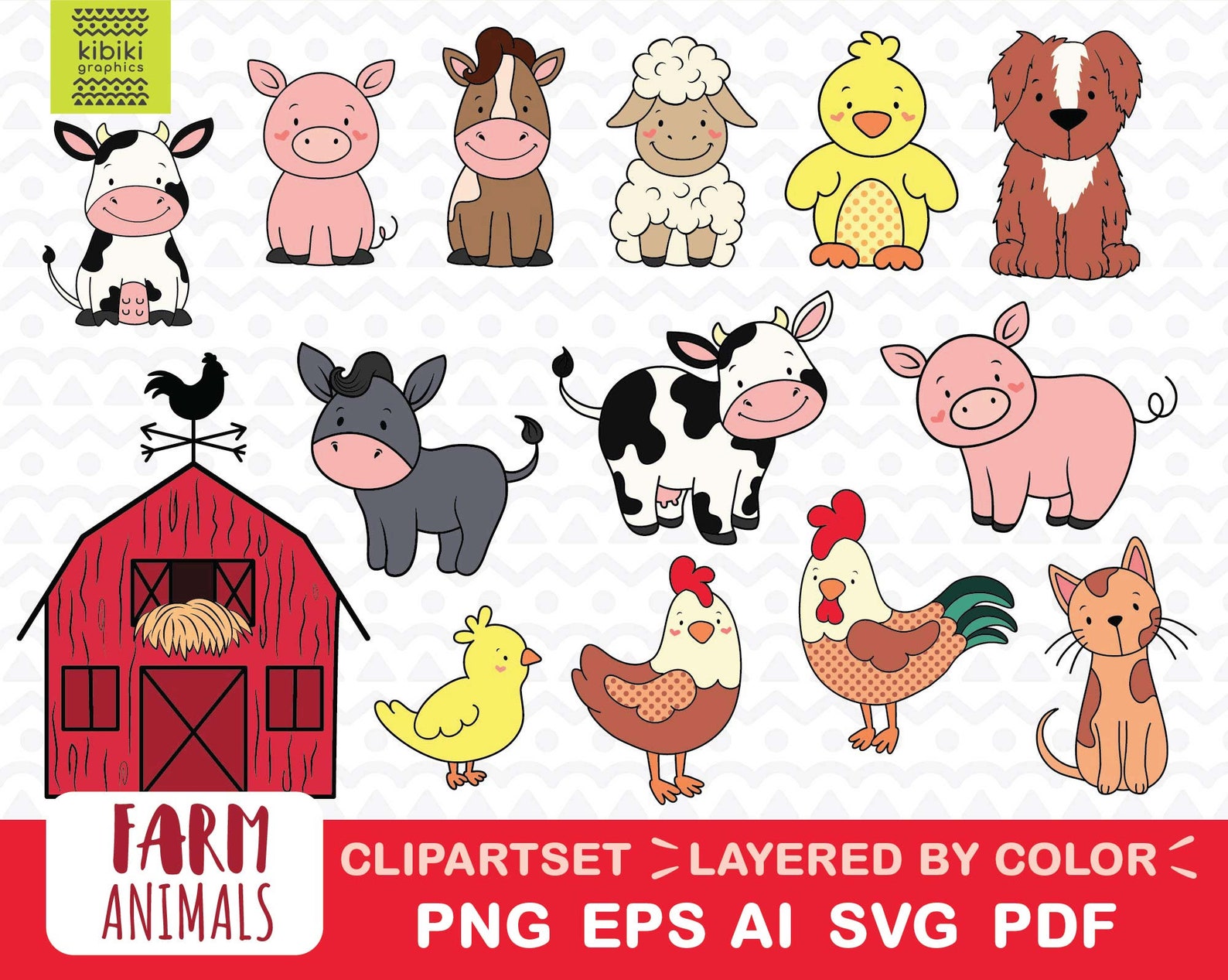 INSTANT DOWLOAD Clipart Bauernhof Tiere Clipart Kuh svg - Etsy.de
