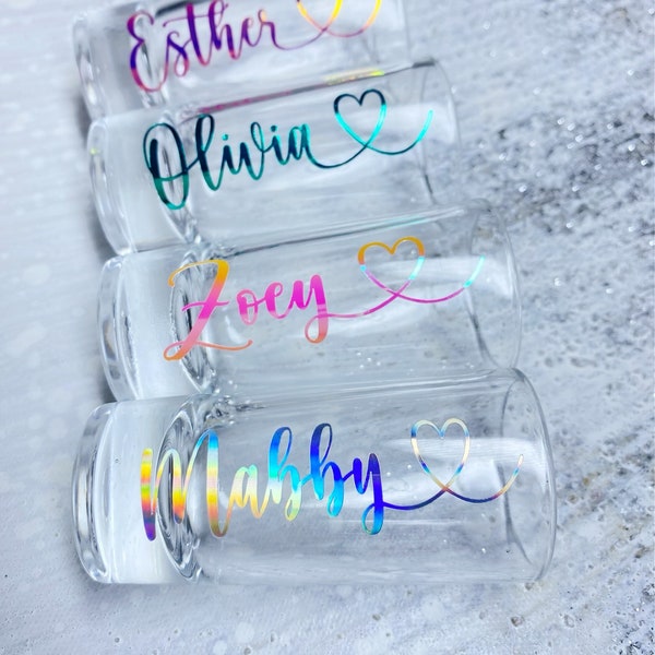 Shot Glasses, Personalized Shot Glasses, Bridesmaid Shot Glasses-Bridal Party Favors-Party Shot Glasses-Cruise Party Shots-Events Partiesz