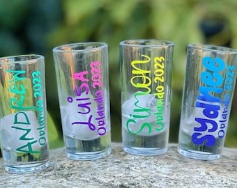 Shot Glasses, Personalized Shot Glasses, Bridesmaid Shot Glasses-Bridal Party Favors-Party Shot Glasses-Cruise Party Shots-Events Parties