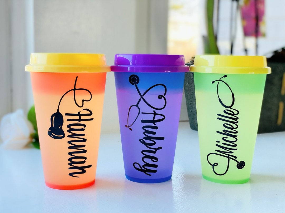 Color Changing Hot Cup 16oz With Lid and Straw Nurse Gift Doctor Gift EMS Etsy