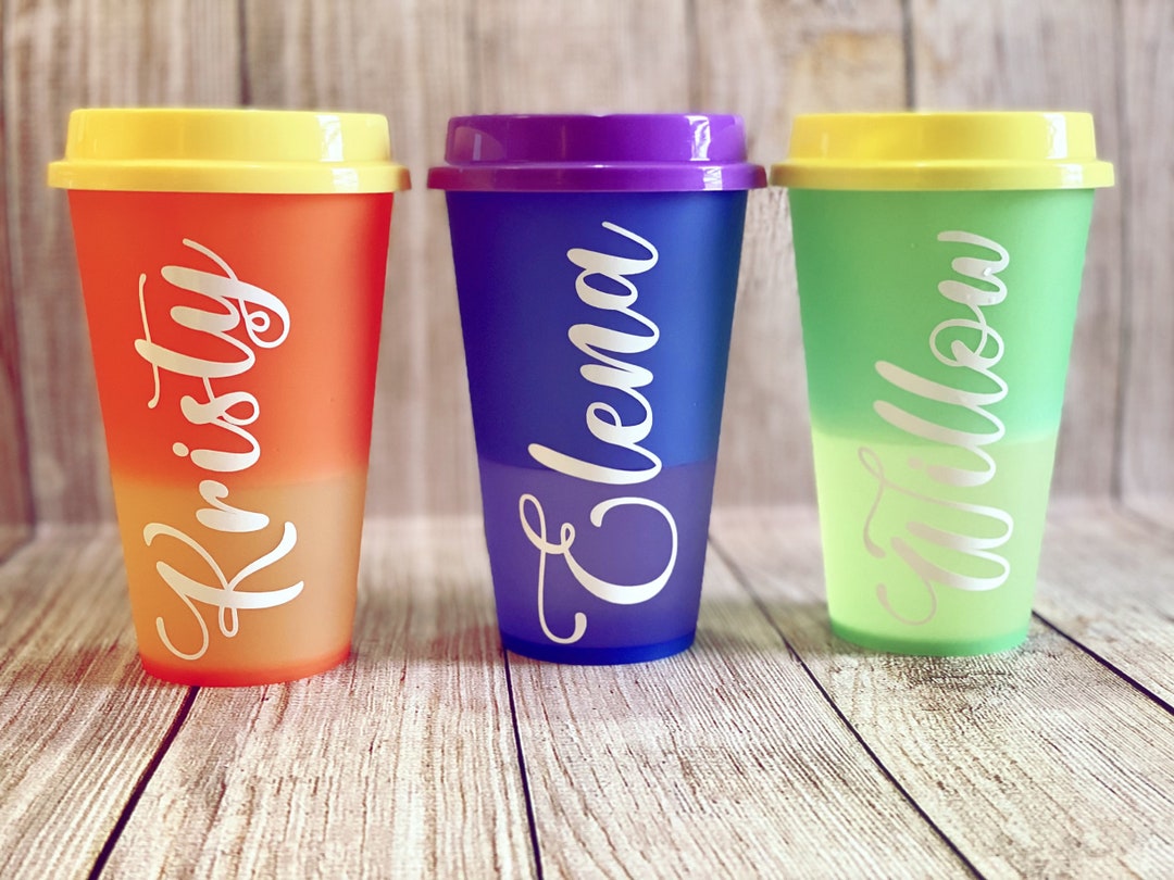 Color Changing Hot Cup W/matching Color Lid Personalized Etsy