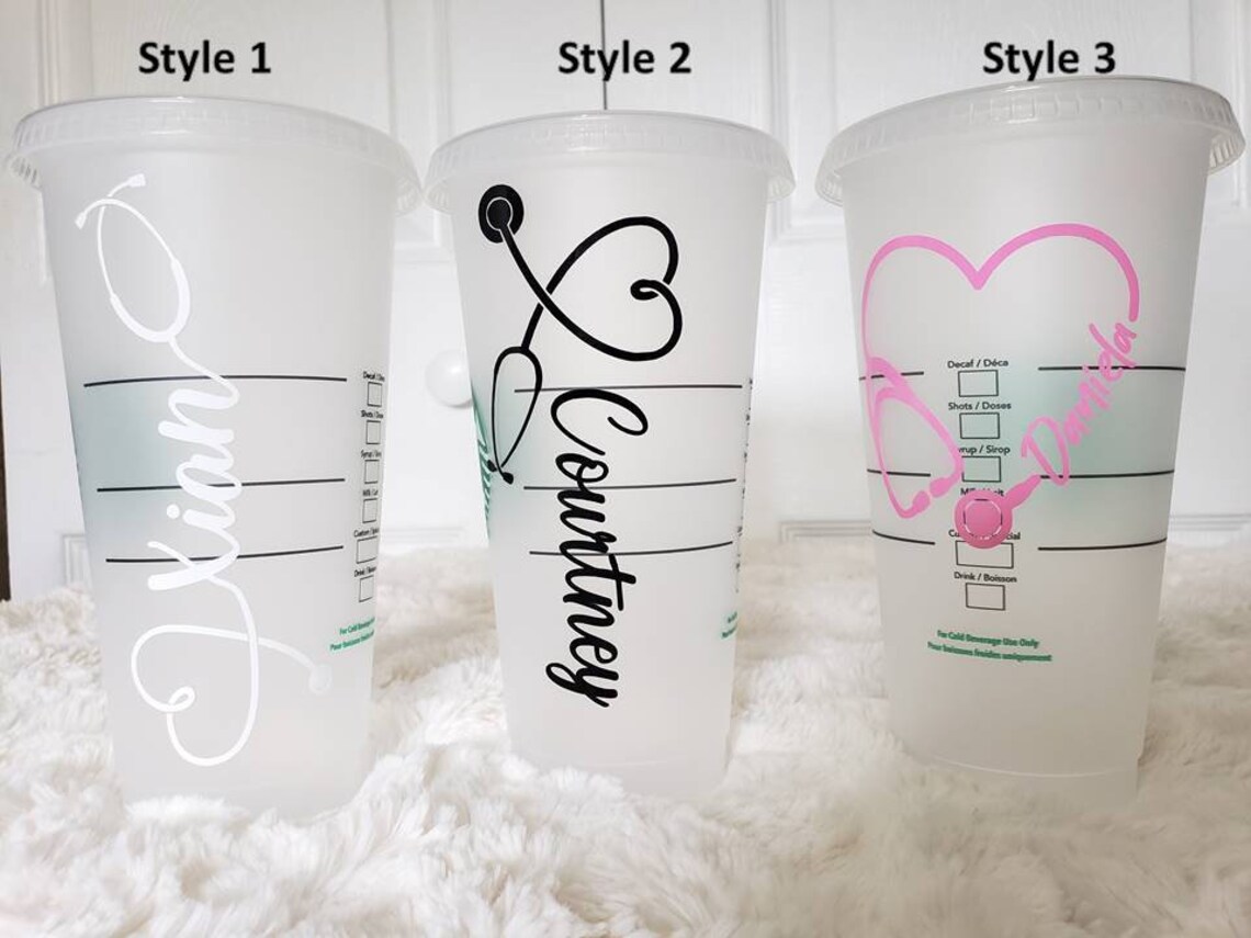 Personalized Starbucks Nurse Cup 24oz With Lid and Straw Etsy