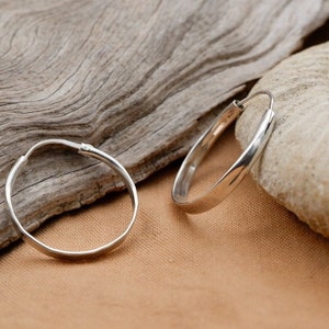 NANI silver hoop earrings, large earrings, 925 silver, handmade, hammered