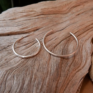 Dainty, thin silver hoops hoop earrings, earrings, 925 silver, handmade