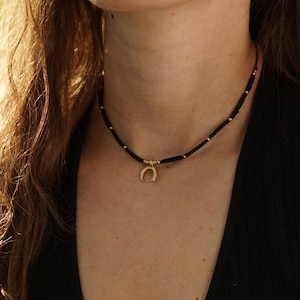 KALILA necklace/choker in macrame technique with various pendants, boho, hippie