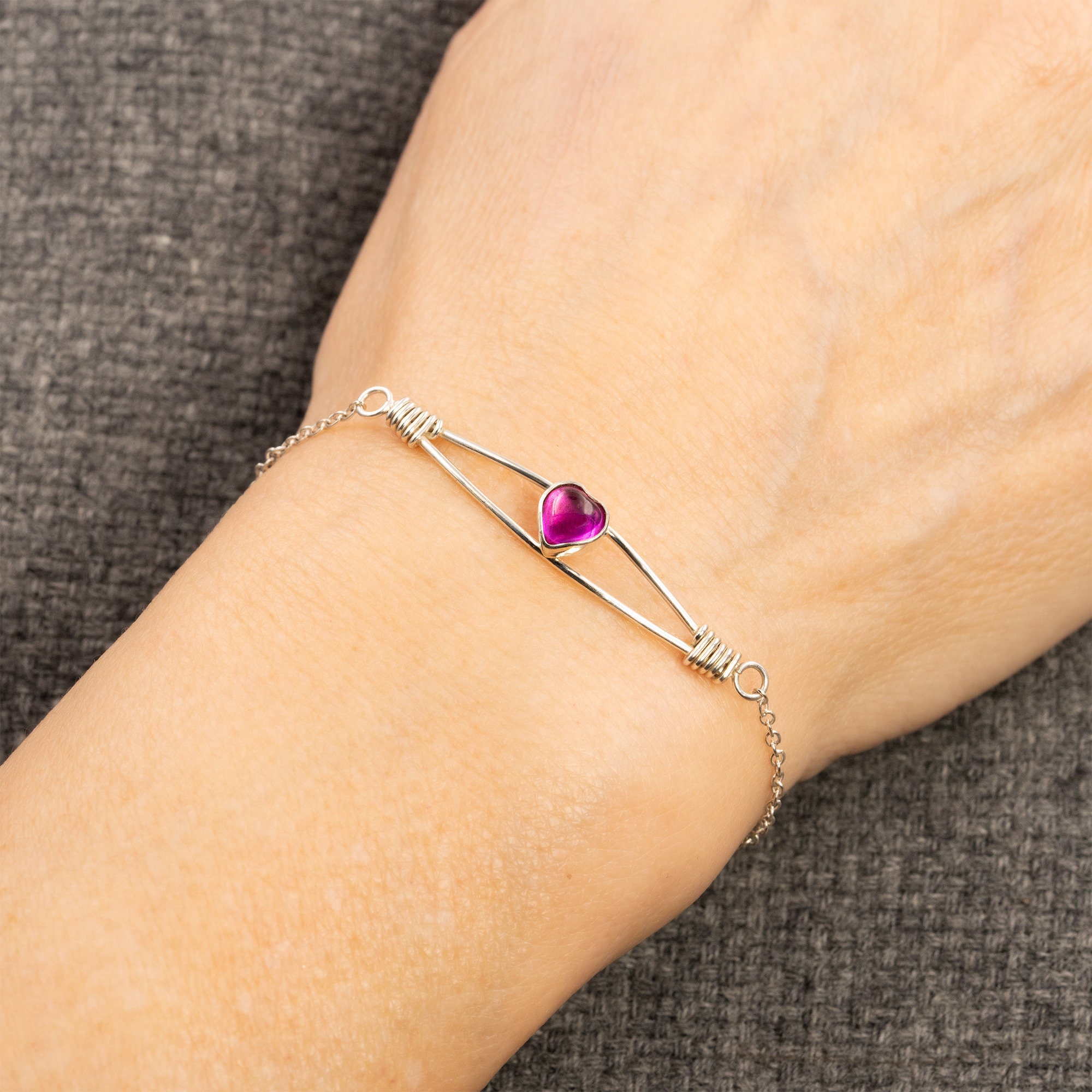 Ruby heart bracelet discount