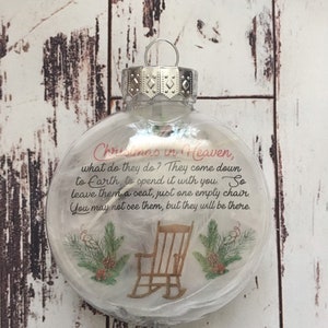 Memorial  3&quot; Flat Plastic Ornament - Christmas in Heaven