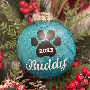 3&quot; Flat Plastic Paw Print Ornament | Cat or Dog